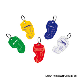 Porte-clés mod. hors-bord couleurs diverses Emballage 10 pièces assortis