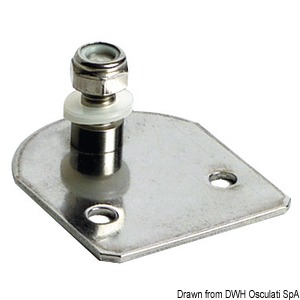 Flat fastening plate 23x8 mm w/threaded pin