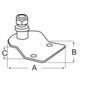 Embosed fastening plate w/threaded pin