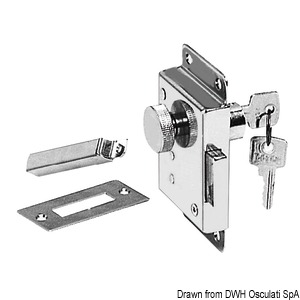 Double-turn lock with rim latch