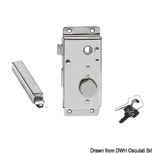 Door lock ch.br left int 25mm