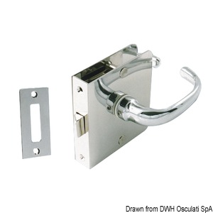 Lock w/handle left chromed brass