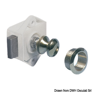 Mini push-lock chromed brass 16 mm