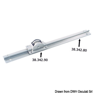 Nickel-plated brass rail and carriage slide for sliding doors