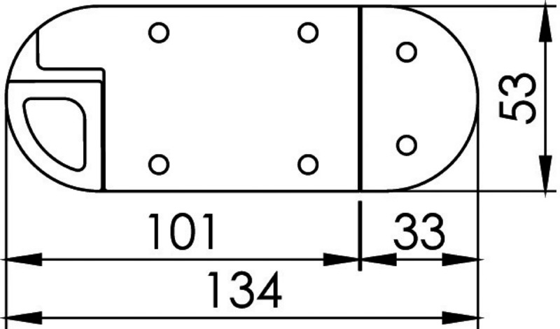 Bloque-porte à ressort en inox poli - 38.189.03