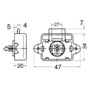 Dèclic à bouton nylon/laiton chromé 16 mm