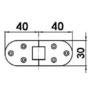 Microcast hinge w/studs 80 x 30 mm