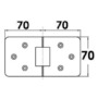 Microcast hinge w/studs 140 x 70 mm