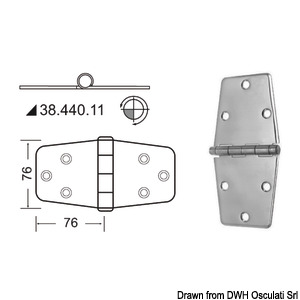 Bisagra de acero inoxidable 152x76 mm