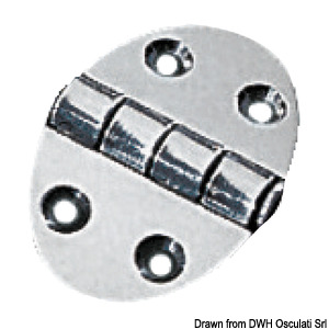 Oval hinge 35x51 mm stud mounting 1.5 mm