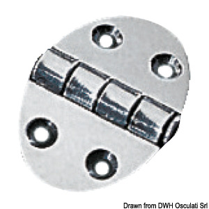 Charnière ovale 35x51 mm avec goujons 1,5 mm