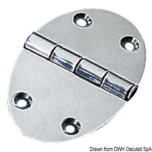 Oval hinge 78x56 mm stud mounting 3 mm