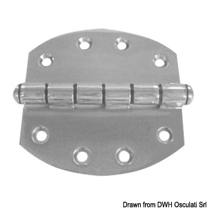 Large precision-cast hinge rounded 63x63x127 mm