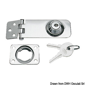 Locking hasp w/key 105x30 mm