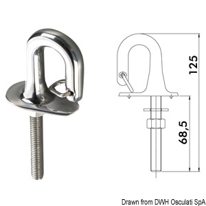 Anello con fermo a molla in acciaio inox