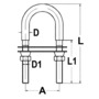 U-bolt w/safety nut M8