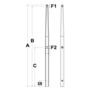 Stanchion for female base AISI316 450 mm