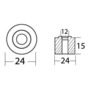 Zinc ring anode Ø 24 x 15 mm