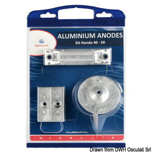 Aluminium anode kit for Honda outboards 40/50 HP