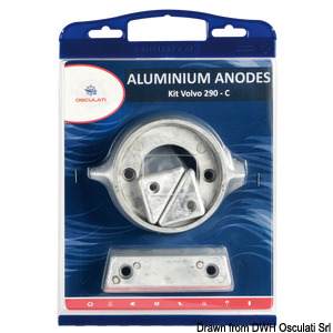 Anode kit for Volvo engines 290 aluminium