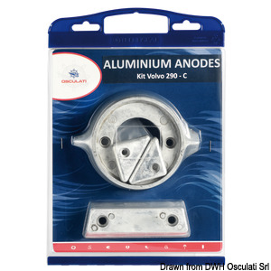 Anoden-Set f. Volvo-Motoren 290 Aluminium