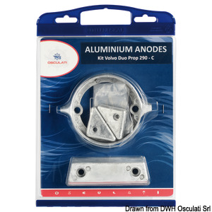 Anode kit for Volvo engines 290 DP zinc