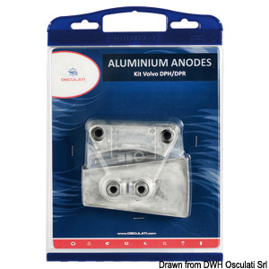 Anode kit for Volvo engines DPH aluminium