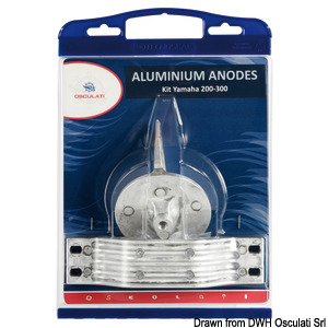 Anode kit for Yamaha outboards 200/300 zinc