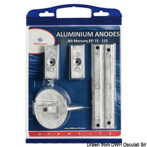Anode kit for Mercury 75>115 EFI aluminium