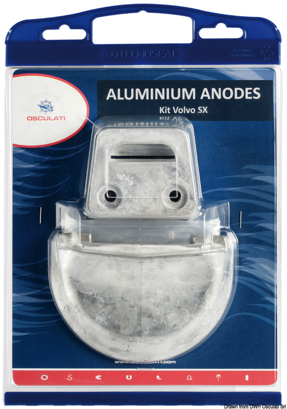 Aluminium Anode Osculati Opfer-Anoden-Set Volvo 290 Zink Magnesium 