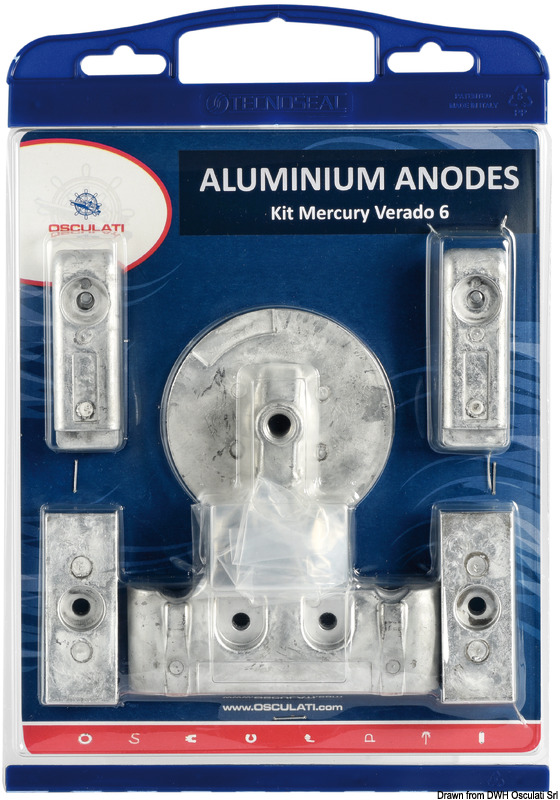 818298 Optmax 4 Cylinder 826134 Aluminium Anode Kit for Mercury Verado 