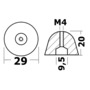 Arco Truster ánodo Ø mm 29x20