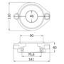 Άνοδος σε δυο τεμάχια για sail drive, κολάρο Ø 107 mm