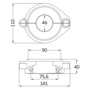 Magnesium collar anode Volvo Ø 107 mm