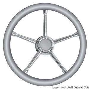 A soft polyurethane steering wheel grey/SS 350 mm