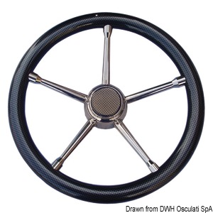 A soft polyurethane steering wheel carbon/SS 350mm