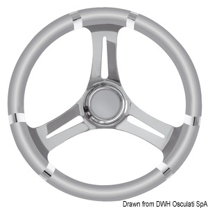 B soft polyurethane steering wheel grey/SS 350mm