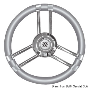 C soft polyurethane steering wheel gray/SS 350 mm