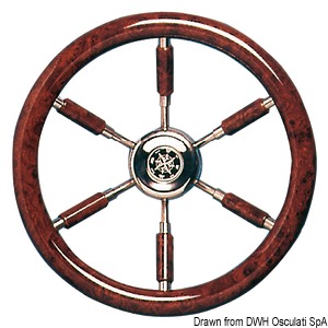 Volan - kormilo od inoxa sa rukohvatom imitacije drva