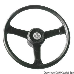 Black plastic steering wheel