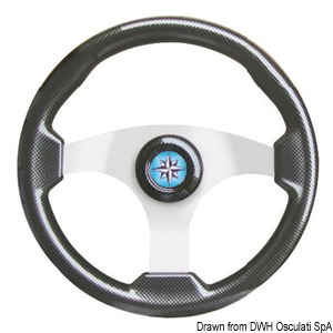 Technic steering wheel carbon coated/silver 350 mm