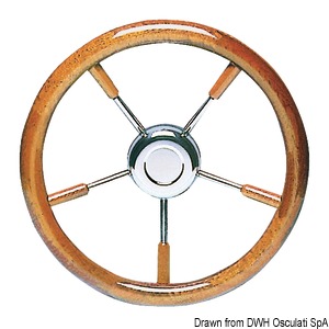 Steering wheels with mahogany polyurethane lacquered crown