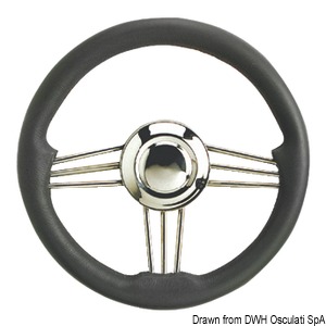 SS+polyurethane steering wheel grey 350 mm