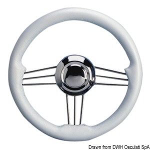 SS+polyurethane steering wheel white 350 mm