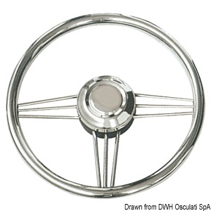 Polished SS steering wheel 350 mm