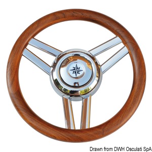 Magnifico steering wheel 3-spoke Ø 350 mm teak