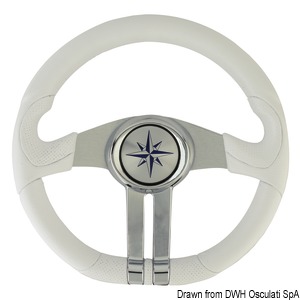 Baltic white steering wheel silver/chrome spokes