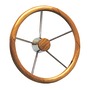 Steering wheel with external teak wheel rim, thick diameter title=
