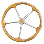 Steering wheels with teak external wheel rim