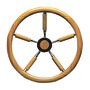Steering wheels with external teak wheel rim and spokes coated with teak title=